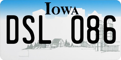 IA license plate DSL086