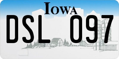 IA license plate DSL097