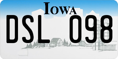 IA license plate DSL098