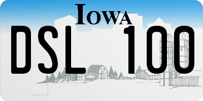 IA license plate DSL100