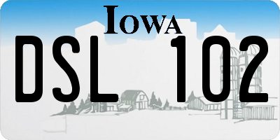 IA license plate DSL102