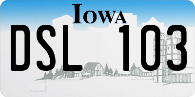 IA license plate DSL103