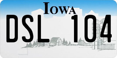 IA license plate DSL104