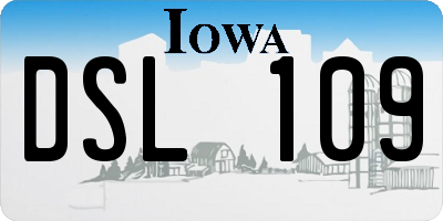 IA license plate DSL109