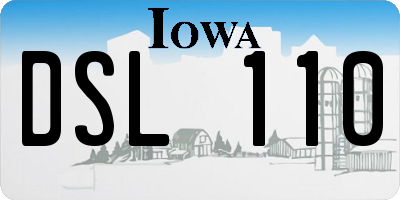 IA license plate DSL110