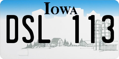 IA license plate DSL113