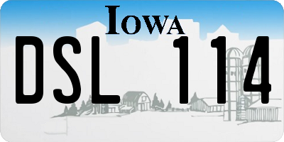 IA license plate DSL114