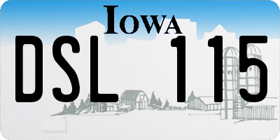 IA license plate DSL115