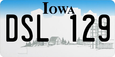IA license plate DSL129