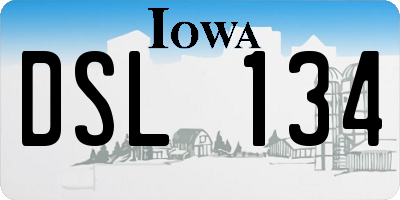 IA license plate DSL134