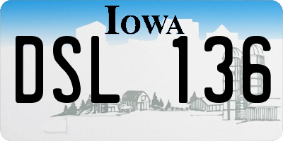 IA license plate DSL136