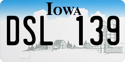 IA license plate DSL139