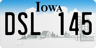 IA license plate DSL145