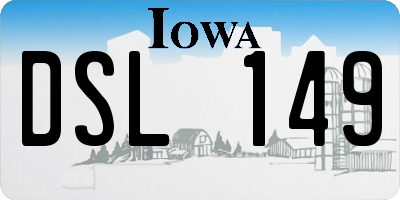 IA license plate DSL149