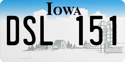 IA license plate DSL151