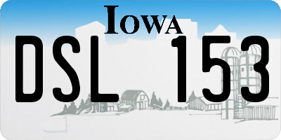 IA license plate DSL153