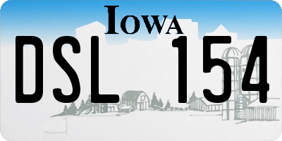 IA license plate DSL154