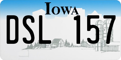 IA license plate DSL157