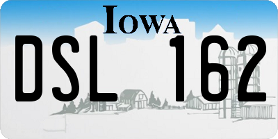 IA license plate DSL162