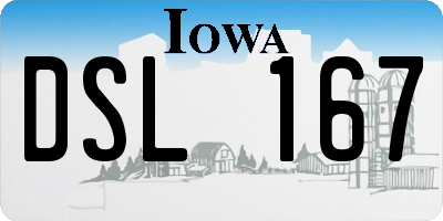 IA license plate DSL167