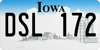 IA license plate DSL172
