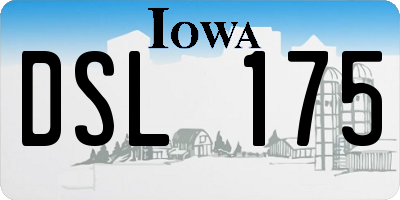 IA license plate DSL175