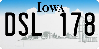 IA license plate DSL178