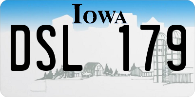 IA license plate DSL179