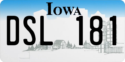 IA license plate DSL181