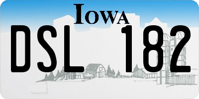 IA license plate DSL182