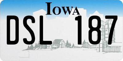 IA license plate DSL187