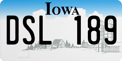IA license plate DSL189