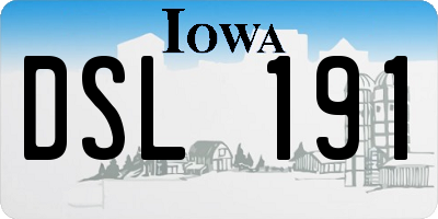 IA license plate DSL191