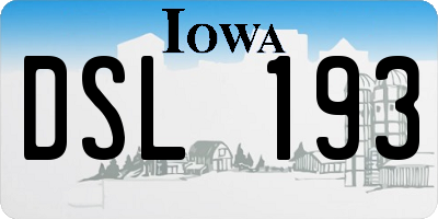 IA license plate DSL193