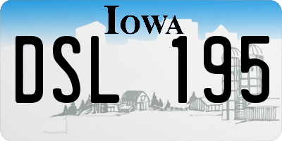 IA license plate DSL195