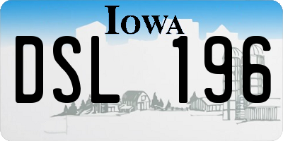 IA license plate DSL196