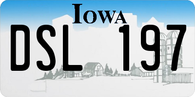 IA license plate DSL197