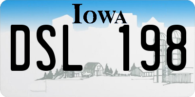IA license plate DSL198