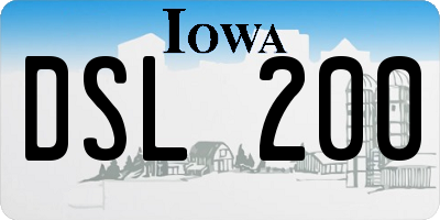 IA license plate DSL200