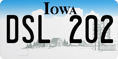IA license plate DSL202