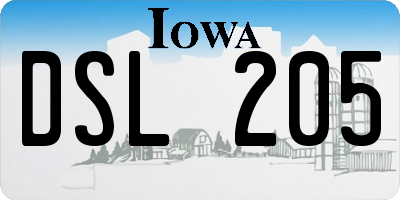 IA license plate DSL205