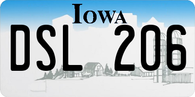 IA license plate DSL206