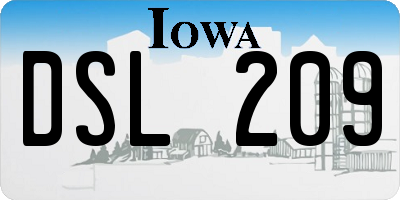 IA license plate DSL209