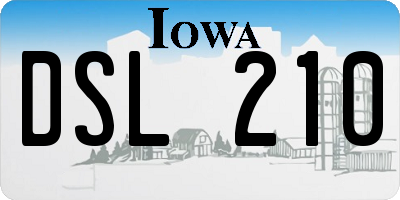 IA license plate DSL210