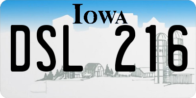 IA license plate DSL216