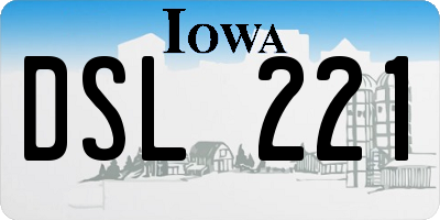 IA license plate DSL221