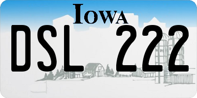IA license plate DSL222