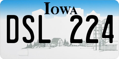 IA license plate DSL224