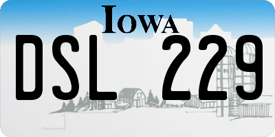 IA license plate DSL229
