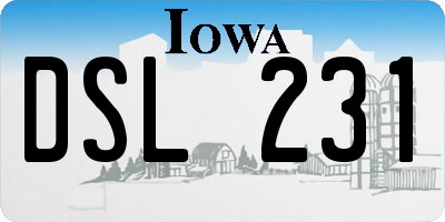 IA license plate DSL231